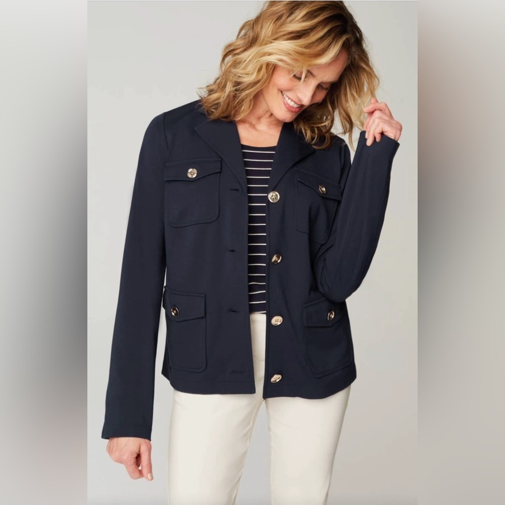 J. Jill 2X Utility Stylish Wearever Button-Front Patch Pockets NWT